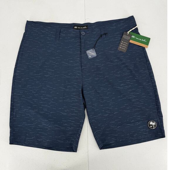 NWT Travis Mathew Solo Trip Dress Blues Eco Hybrid Performance Shorts, Size 40 - Picture 1 of 11